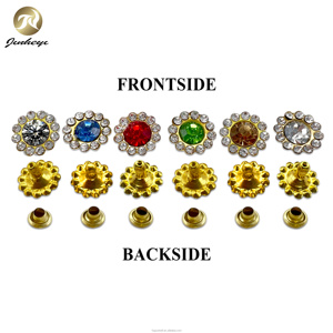 11Mm Thạch Đinh Tán <span class=keywords><strong>6</strong></span> Màu Sắc Hướng Dương Pha Lê <span class=keywords><strong>Stud</strong></span> Hỗn Hợp Màu Sắc Đinh Tán Cho Vành Đai Giày Da - Product Image 4