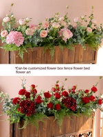Fleurs artificielles de roses, arrangement floral pour clôture, décoration extérieure, jardinières, séparateur d'espace, pour bureaux de vente
