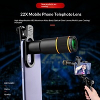 Téléobjectif pour téléphone portable 22x, objectif téléphoto professionnel, photographie ultra-haute définition, concerts, anti-vibration, mise au point manuelle