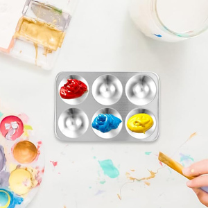 Paleta de Acuarela Metálica Plateada de 6 Compartimentos FOSKA, Resistente, para Artistas, Pintores Profesionales, Amantes de la Pintura, Estudiantes de Arte y Profesores - Product Image 5