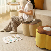 Pouf en forme de fleur, coussin de sol moelleux, repose-pieds en peluche, ottoman décoratif en forme de pétale pour salon, chambre, coin lecture, décoration de salon