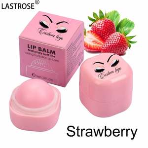 Baume à lèvres à la fraise en 4 saveurs, naturel, longue durée, adoucit les lèvres, lisse les ridules, réparation profonde, hydratant, baume à lèvres en forme de boule ronde - Product Image 2