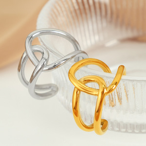 Geometric Double <b>Ring</b> <b>Titanium</b> Steel Index Finger <b>Ring</b> Unisex Jewelry Gift - Product Image 2