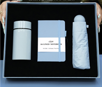 Coffret Cadeau Créatif A6 : Carnet, Tasse Isotherme Portable et Parapluie – Cadeaux d'Affaires Personnalisables avec Logo