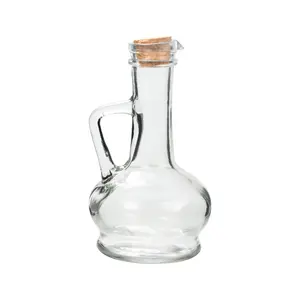 玻璃烹饪橄榄油瓶油和醋分配器瓶带软木塞盖的玻璃盖罐