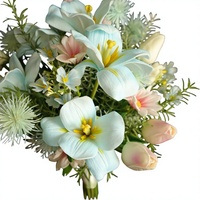 Bouquet de fleurs artificielles haut de gamme Yi Yage SH265 en soie PU (tulipes, lys, marguerites) pour mariées lors de mariages et de cérémonies de mariage