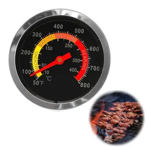 New Stainless Steel BBQ Smoker Grill Thermometer Household Thermometers Temperature Gauge 10-400Degrees Celsius