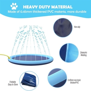 Kangdarpet Wholesale Summer Round Dog <b>Cooling</b> Sprinkler Pad with Adjustable Flow Control & Stand - Outdoor <b>Pet</b> Water Play <b>Mat</b> - Product Image 3