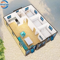 WinFair Maison en conteneur extensible de 30 pieds préfabriquée Maison de luxe moderne importée de 3 chambres à coucher de Chine