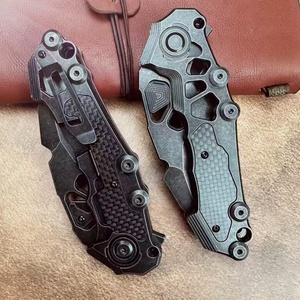 Navaja Táctica de Bolsillo de Acero Inoxidable de Alta Calidad con Mango de Fibra de Carbono, Plegable, Personalizable, para Supervivencia - Product Image 5