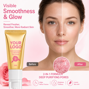 Exfoliante Facial <span class=keywords><strong>Iluminador</strong></span> con Niacinamida y Extracto <span class=keywords><strong>de</strong></span> Rosa, 50g, Personalizable con Logotipo, Exfolia Suavemente, Purifica en Profundidad los Poros, Limpia, Suaviza e Ilumina - Product Image 2