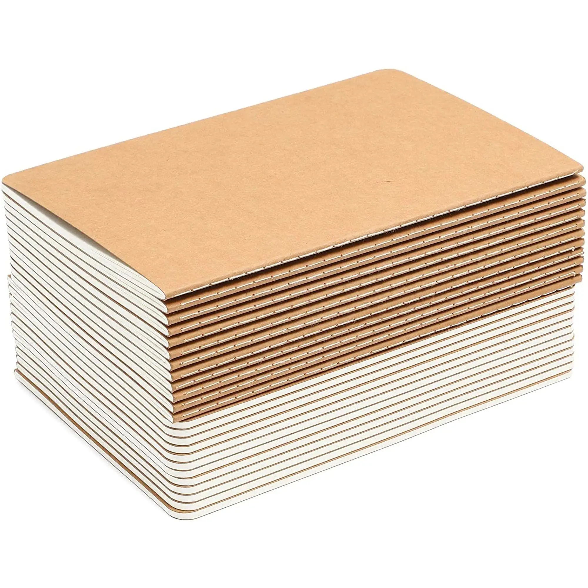 Cuaderno de ejercicios A6 de papel Kraft OEM escolar con forro marrón personalizable al por mayor promocional