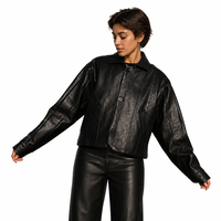 Veste en PU pour femme, style streetwear décontracté, col rabattu, manches longues, courte, printemps et automne, personnalisation OEM