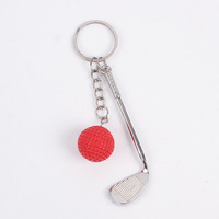 Porte-clés réaliste en forme de mini balle de golf de dessin animé, pendentif léger en alliage de zinc 3D pour club de golf, breloque créative à thème sportif pour sac, tournoi
