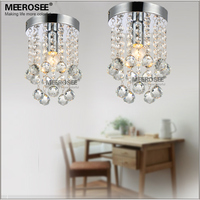 MEEROSEE Petit Lustre En Cristal Luminaire Clair Lustre Lampe pour Allée Escalier Couloir Couloir Porche Éclairage MD3038