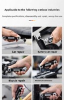 Set kunci Hex lipat kelas industri 9-in-1, obeng Torx Allen metrik untuk perbaikan sepeda dan rumah