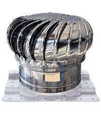 पैटिकिल 11.8 इंच स्टेनलेस स्टील छत पर पवन टरबाइन चिमनी कवर गैल्वेनाइज्ड स्टील निकास कैप फ्लैप - Product Image 3