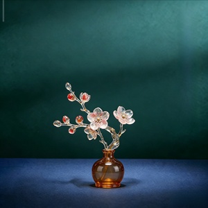 Scultura Vaso con Fiori di Prugna BZY Personalizzabile - Statua in <span class=keywords><strong>Resina</strong></span> Cristallina su Misura per Giardini e Arredamento Casa - Product Image 1