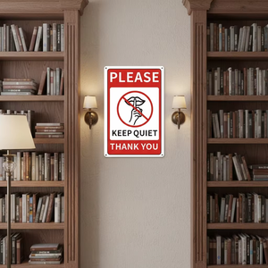 Panneau de signalisation personnalisé de haute qualité en aluminium de 8*12 pouces « Veuillez rester silencieux, Merci » pour bibliothèque, protégé contre les UV et imperméable - Product Image 5