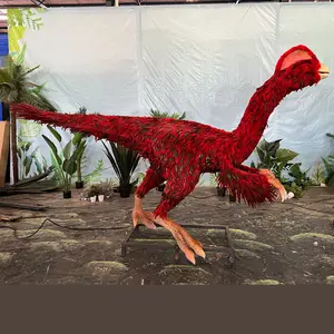 Sanhe Robot disesuaikan dinosaurus dengan bulu dinosaurus Animatronics Model dinosaurus seperti hidup dalam ukuran nyata