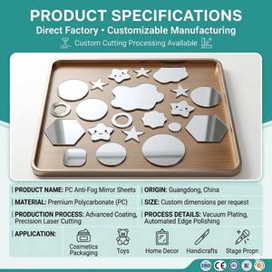 Custom Shape PC Anti Fog <b>Mirror</b> Self Adhesive <b>Mirror</b> Sheet HD Shatterproof Polycarbonate <b>Mirror</b> <b>Panel</b> Cut to Size - Product Image 2