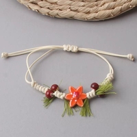 Nouveau bracelet en céramique tressée avec des perles délicates et ajustables, un cadeau pour une meilleure amie étudiante