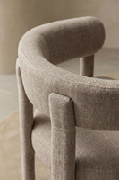 Chaise de salle à manger moderne de luxe entièrement rembourrée, dossier incurvé recouvert de tissu chenille, fauteuil pour salle à manger