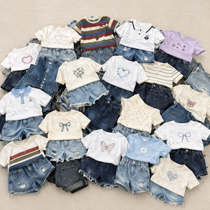 Conjunto de Verano de Fábrica Directa: Top y Jeans para Niños y Niñas, Atuendo de Dos Piezas de Mezclilla, Estilos Variados, Ropa al por Mayor - Product Image 5