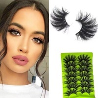7 paires de faux cils 25 mm, courbure C, effet wispy, volume spectaculaire, lot économique, fibres synthétiques, vente en gros, marque privée