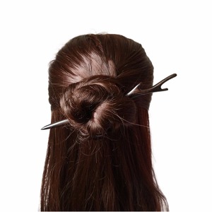 Bâtons <span class=keywords><strong>de</strong></span> cheveux sculptés à la main en <span class=keywords><strong>bois</strong></span> d'ébène, épingles à châle, pics, fourchettes pour femmes et filles, accessoire pour faire des chignons - Product Image 4