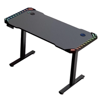 Bureau de jeu AOR avec cadre en aluminium, moteur caché, levage automatique, design extensible et refroidissant, table de bureau commerciale moderne RGB
