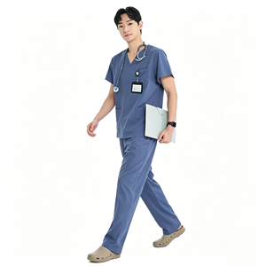 Pijamas Médicos Clásicos con Cuello en V <span class=keywords><strong>para</strong></span> <span class=keywords><strong>Hombre</strong></span>, Uniformes Quirúrgicos, Uniformes <span class=keywords><strong>para</strong></span> Médicos, Conjuntos Transpirables de Secado Rápido <span class=keywords><strong>para</strong></span> Enfermería Veterinaria - Product Image 3