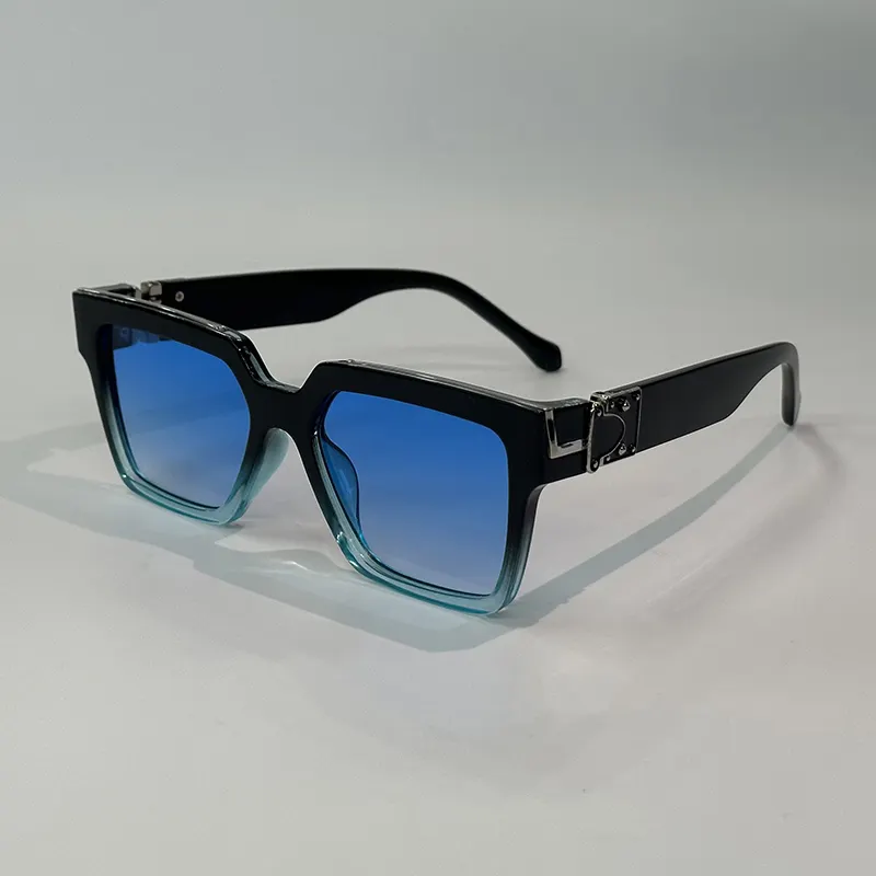 HA3260 2023 hot selling blue millionaire men's square sunglasses for women luxury trendy wholesale men big sun glasses