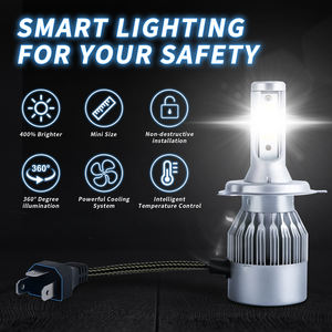 หลอดไฟหน้ารถยนต์ LED H4 H7 55w โปรเจคเตอร์ LED รุ่น C6 H27 และชุดแปลงไฟตัดหมอกพร้อมกล่องหลอดไฟ H4 พร้อมเลนส์ - Product Image 2