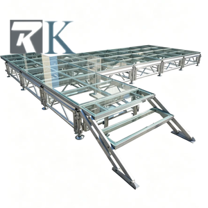 เวทีแบบพกพาสำหรับงานหนัก ทำจากอลูมิเนียมอัลลอยด์ พร้อมพื้นกระจกแบบกำหนดเอง สำหรับคอนเสิร์ต งานแต่งงาน และกิจกรรมกลางแจ้ง - Product Image 1