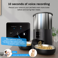 Distributeur intelligent de nourriture pour animaux de compagnie 4,5 L avec contrôle à distance par application Wi-Fi, plateau en acier inoxydable, enregistrement vocal et distribution programmée par fenêtre supérieure pour chats