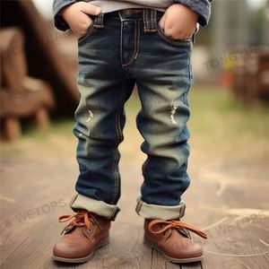 Pantalones Vaqueros de Moda para Niños, Diseño de Pantalones Vaqueros Rectos y Ajustados para Niños Pequeños - Product Image 6