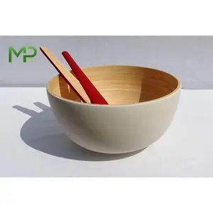 Bol en coquille de noix de coco vintage poli écologique de haute qualité avec laque incrustée du Vietnam - Product Image 1