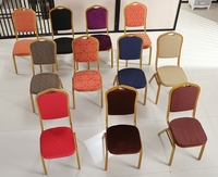 Chaises de banquet empilables de luxe en métal doré pour mariage, mobilier d'hôtel, chaises en aluminium pour fêtes et événements – Vente en gros à prix réduit