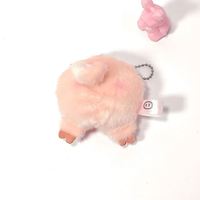 Porte-monnaie pendentif porte-clés en peluche douce et moelleuse, forme personnalisée mignonne, style dessin animé Kawaii Ins, motif tête et fesses de cochon, pour fille