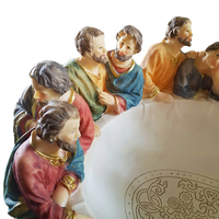 Custom Religieuze Decoratieve Jezus Apostelen Sculptuur Keukengereedschap Ronde Fruit Salade Serveerschaal Laatste Avondmaal Fruit Bowls