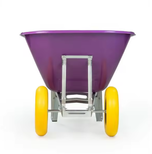 Grand chariot de jardin à double roues à usage intensif 160L/200L brouette commerciale en sable rose brouettes de construction - Product Image 3