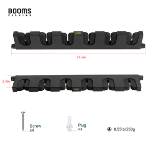 Booms Fishing WV5 Horizontal Fishing <b>Rod</b> Holders for Garage, Store up to 6 <b>Rod</b> and Reel Combo, Wall Mounted Fishing <b>Rod</b> Rack - Product Image 6