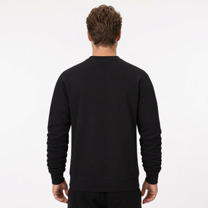 Men's <b>Black</b> <b>Crew</b> <b>Neck</b> <b>Sweatshirt</b> Regular Fit 100% Cotton Fleece Pullover Casual Autumn Wear - Product Image 2