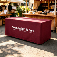 Nappe ajustée de couleur unie, rectangulaire, réutilisable, pour protéger les tables pliantes