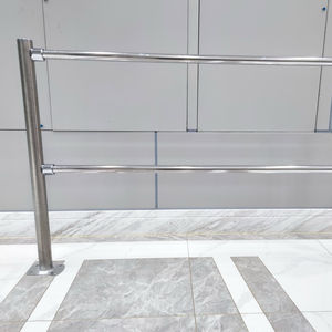 Barandilla de poste de barrera de acero inoxidable para supermercado con equipo de servicio de conector de plástico - Product Image 1