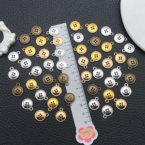 Pendentifs boutons en alliage ronds plaqués zinc pour la fabrication de bracelets, accessoires de bijoux DIY FT118 - Product Image 3