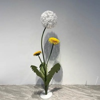 J-331 Fleurs de pissenlit géantes en papier de couleur blanche faites à la main pour la décoration de mariage, fleur en papier pour la décoration de fête, décoration de vitrine
