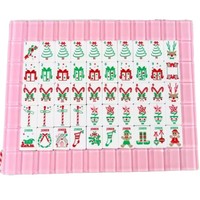 Tuiles de Mahjong en Acrylique Artisanales de Noël, Style Américain, Chiffres Anglais, Cadeau Créatif Personnalisé, Divertissement pour 3 à 4 Joueurs