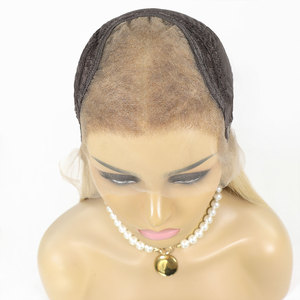Parrucca di Lusso con Frontale in Pizzo Stile Ebraico, <span class=keywords><strong>Capelli</strong></span> Vergini Europei Lisci, Sheitel con Mèches Biondo Champagne, Parrucca Senza Colla in <span class=keywords><strong>Capelli</strong></span> Umani - Product Image 6